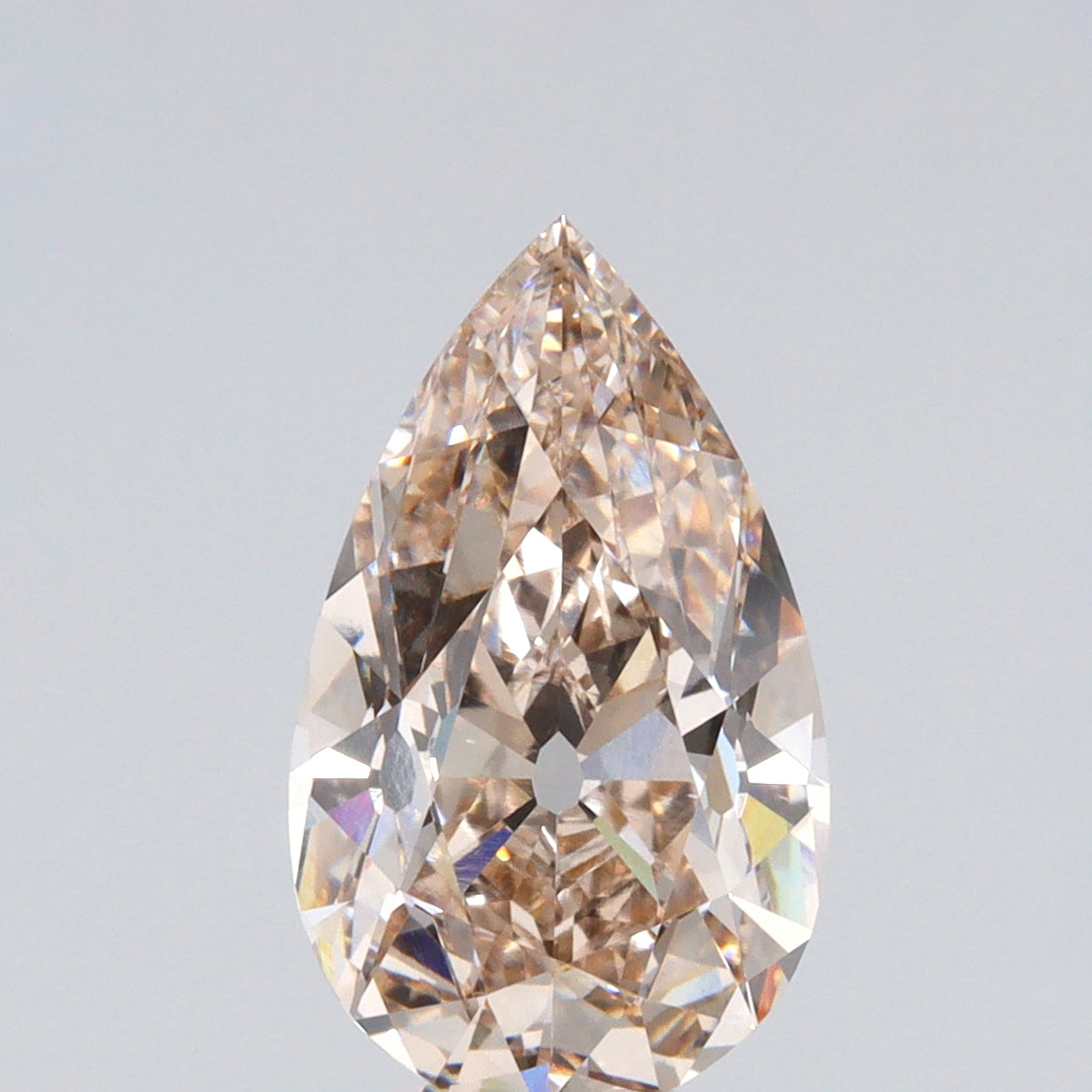 2.84ct | M/VVS2 Champagne Pear Shape Old Mine Cut Lab Diamond (IGI)-LITHOS Diamond
