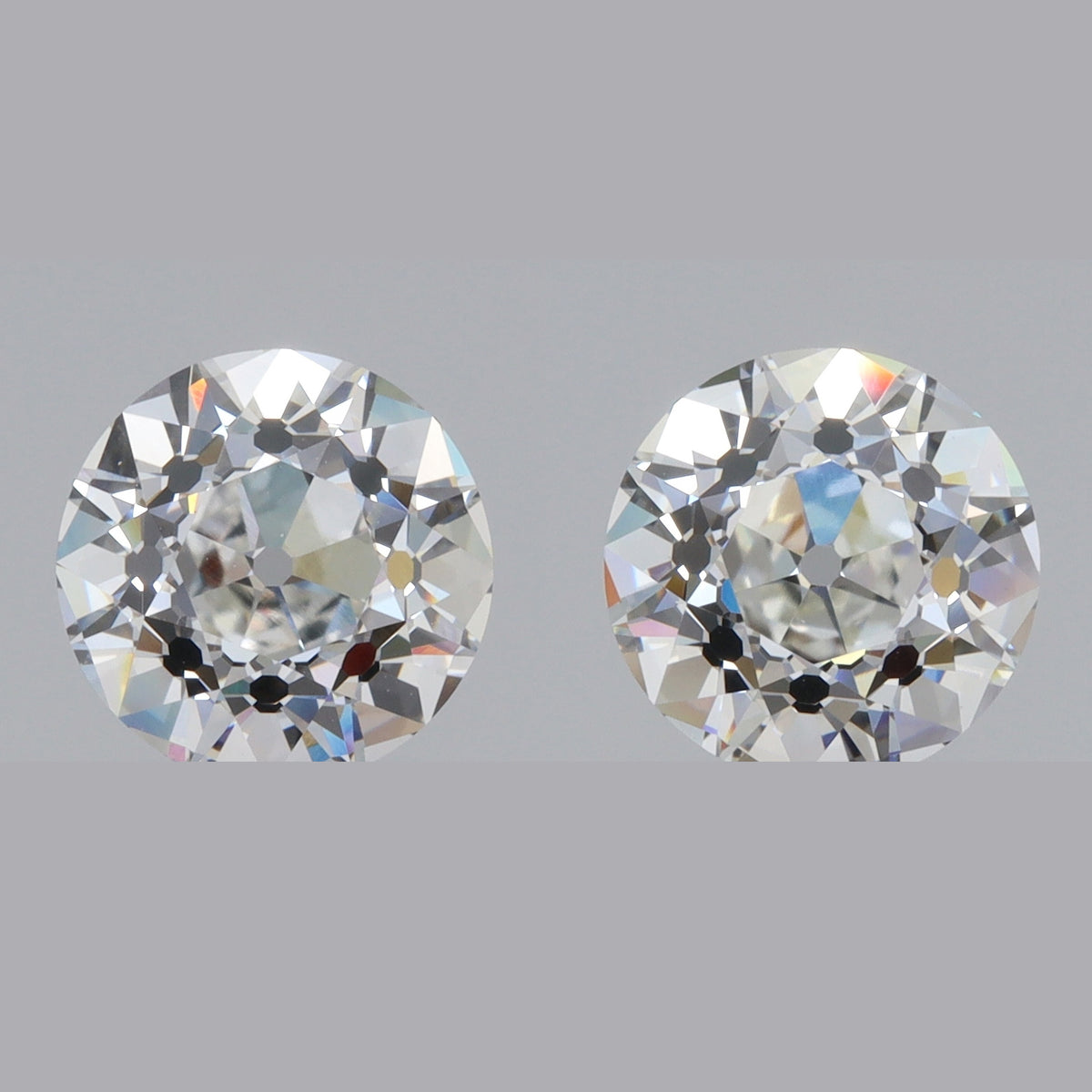 4.05ct | F-G/VVS2 Round Shape Old European Cut Lab Diamond Matched Pair