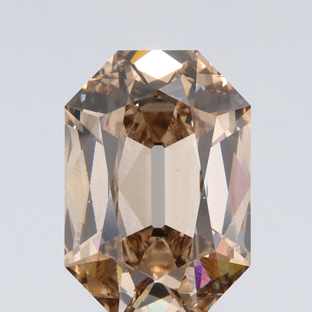 3.17ct | Light Brown/VS1 Champagne Octagon Shape Old Mine Cut Lab Diamond (IGI)
