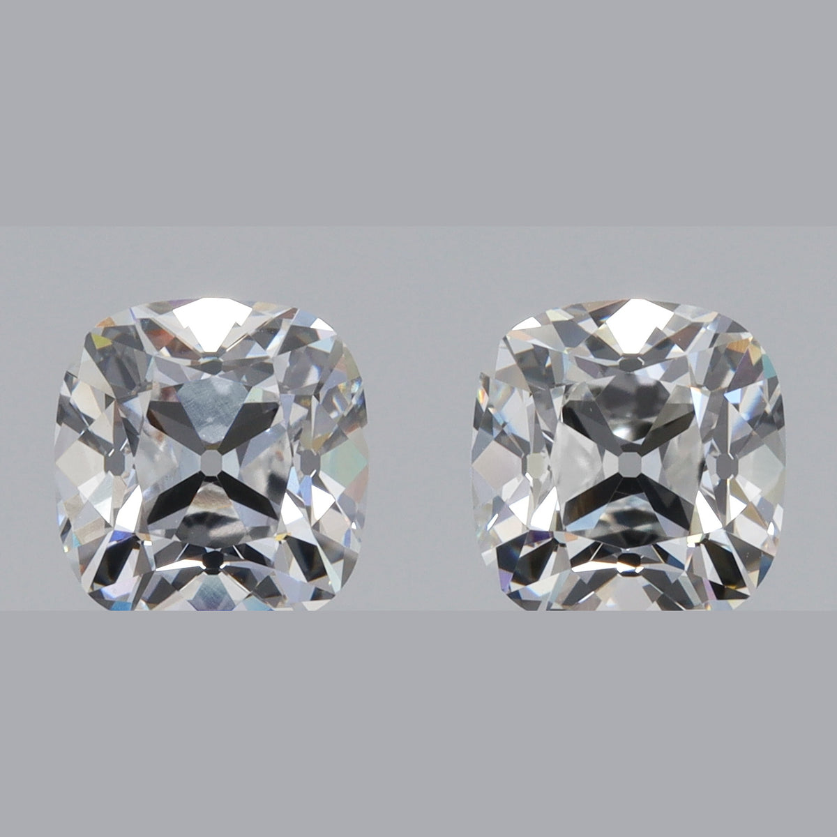 3.17cttw | E-F/VVS2 Cushion Shape Old Mine Cut Lab Diamond Matched Pair-LITHOS Diamond