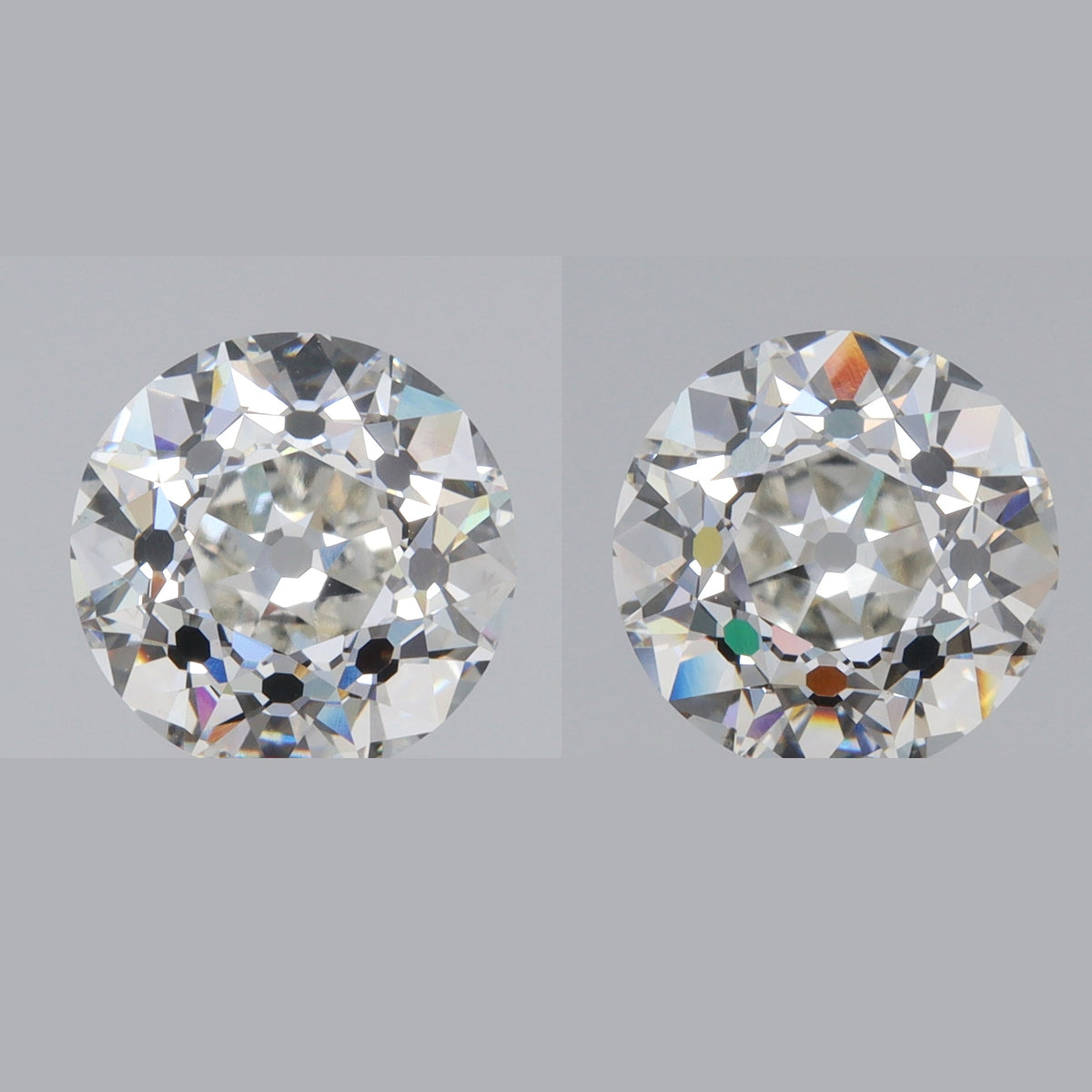 6.05ct | G/VVS2 Round Shape Old European Cut Lab Diamond Matched Pair