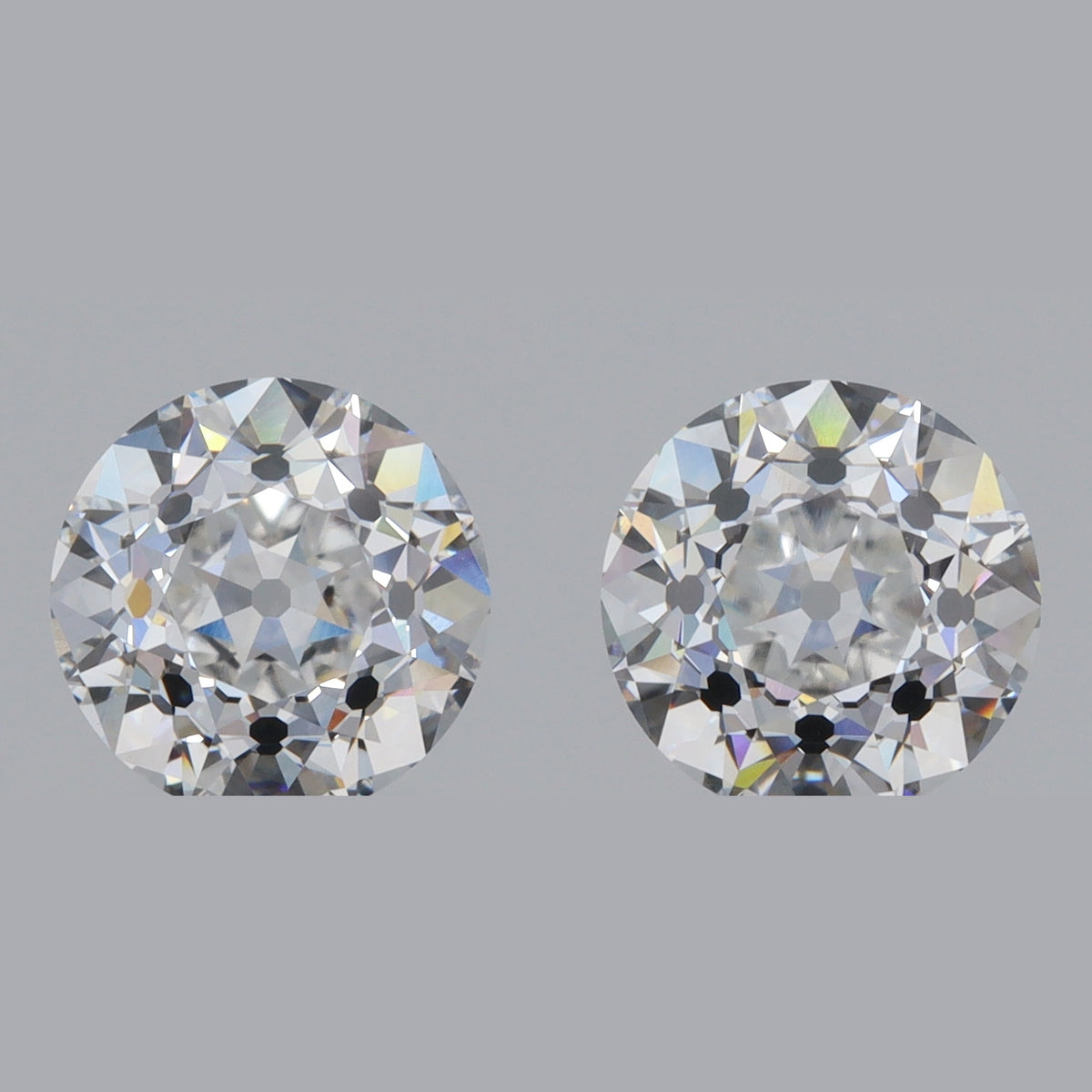 4.06cttw | E/VVS2 Round Shape Old European Cut Lab Diamond Matched Pair