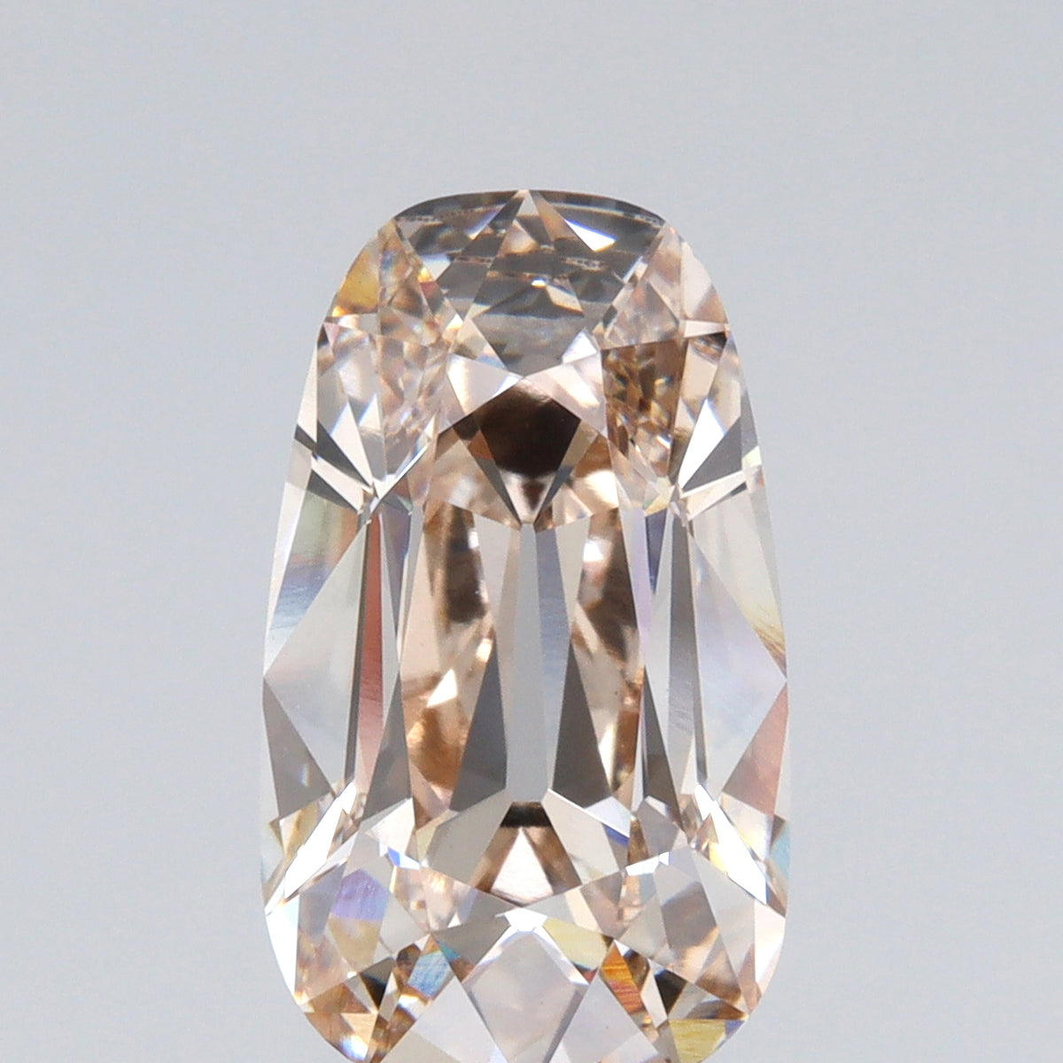 3.90ct | N/VVS2 Champagne Tapered Cushion Shape Old Mine Cut Lab Diamond (IGI)-LITHOS Diamond