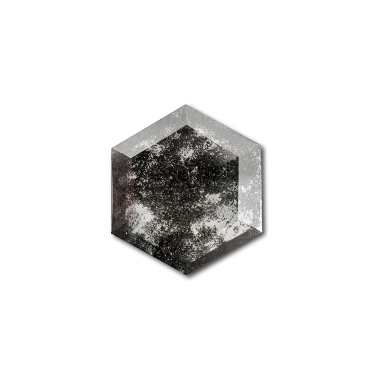 2.47ct | Salt & Pepper Hexagon Shape Step Cut Lab Diamond
