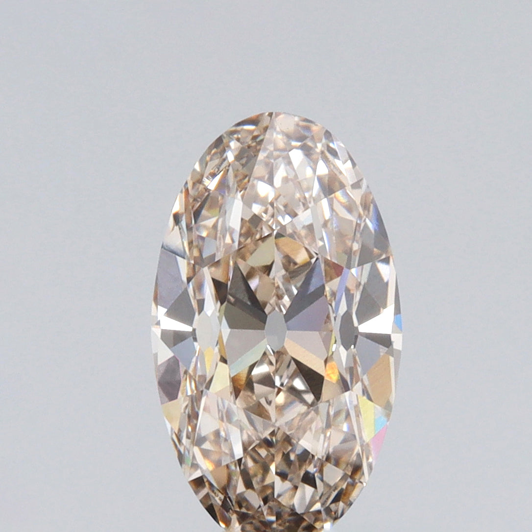 2.06ct | M/VVS2 Champagne Oval Shape Old Mine Cut Lab Diamond (IGI)-LITHOS Diamond