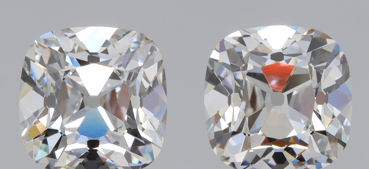4.21cttw | F/VVS2 Cushion Shape Old Mine Cut Lab Diamond Matched Pair