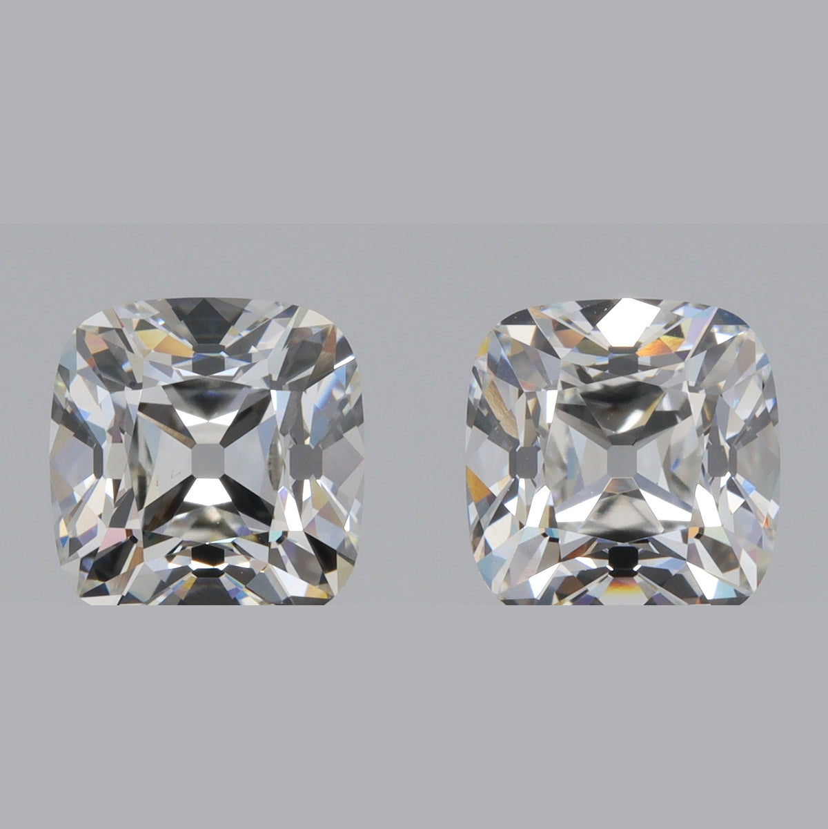 3.11cttw | F-G/VVS2 Cushion Shape Old Mine Cut Lab Diamond Matched Pair-LITHOS Diamond
