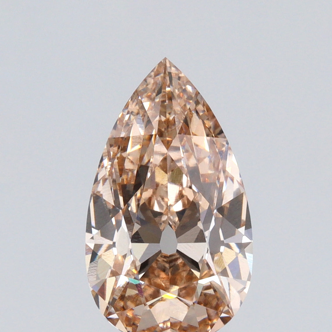 2.68ct | Light Brown/VVS2 Champagne Pear Shape Old Mine Cut Lab Diamond (IGI)-LITHOS Diamond