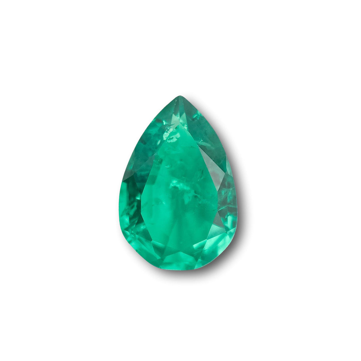 4.49ct | Brilliant Cut Pear Shape Lab Emerald