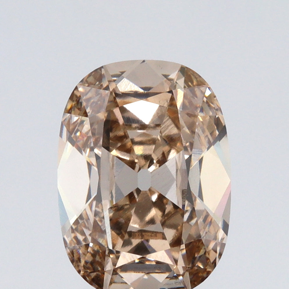 2.50ct | O-P/VVS2 Champagne Antique Cushion Shape Old Mine Cut Lab Diamond (IGI)-LITHOS Diamond
