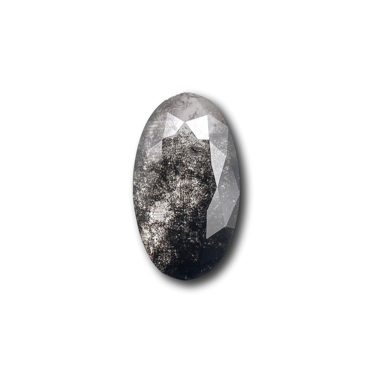 1.67ct | Salt & Pepper Oval Shape Rose Cut Lab Diamond