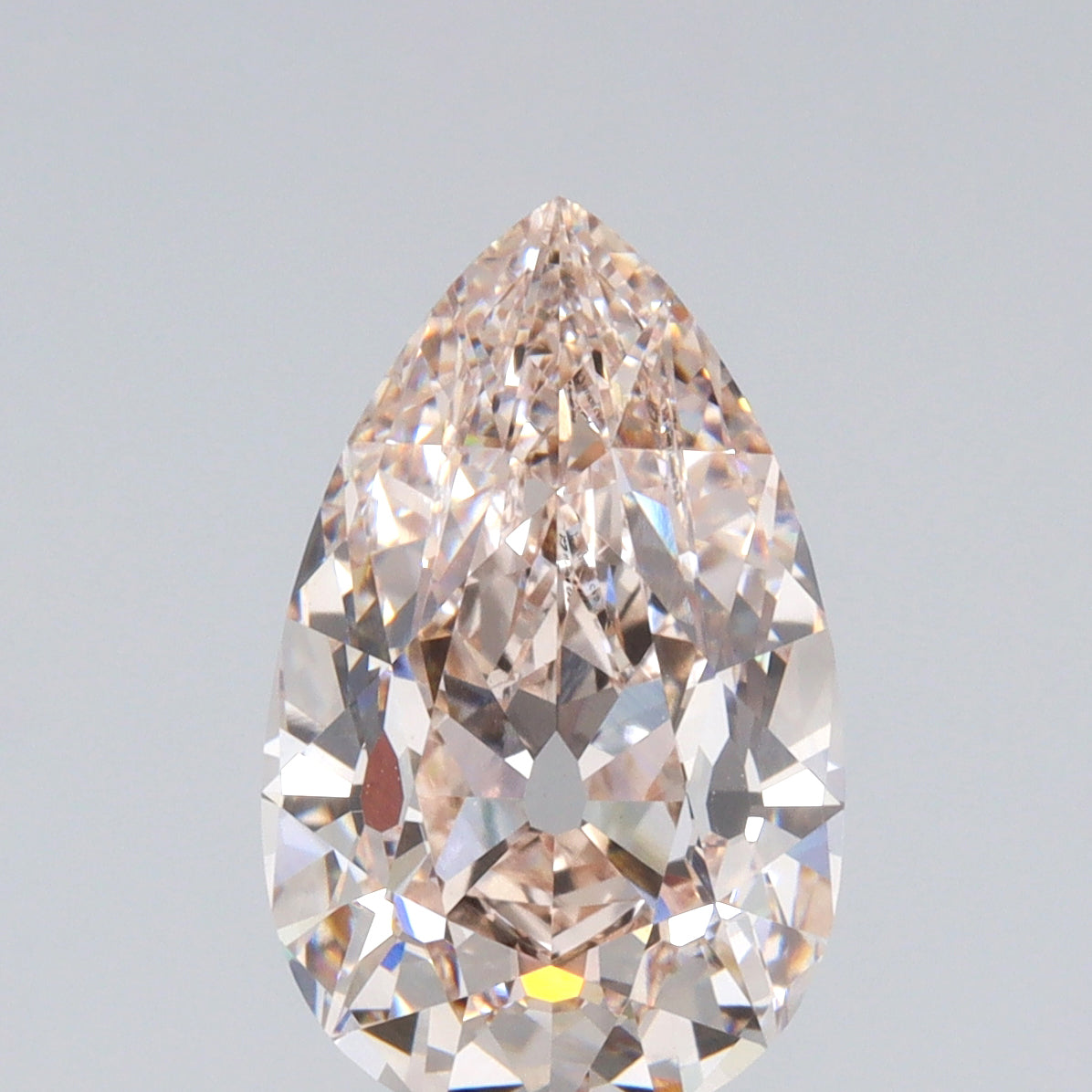 3.60ct | K/VVS2 Champagne Pear Shape Old Mine Cut Lab Diamond (IGI)-LITHOS Diamond