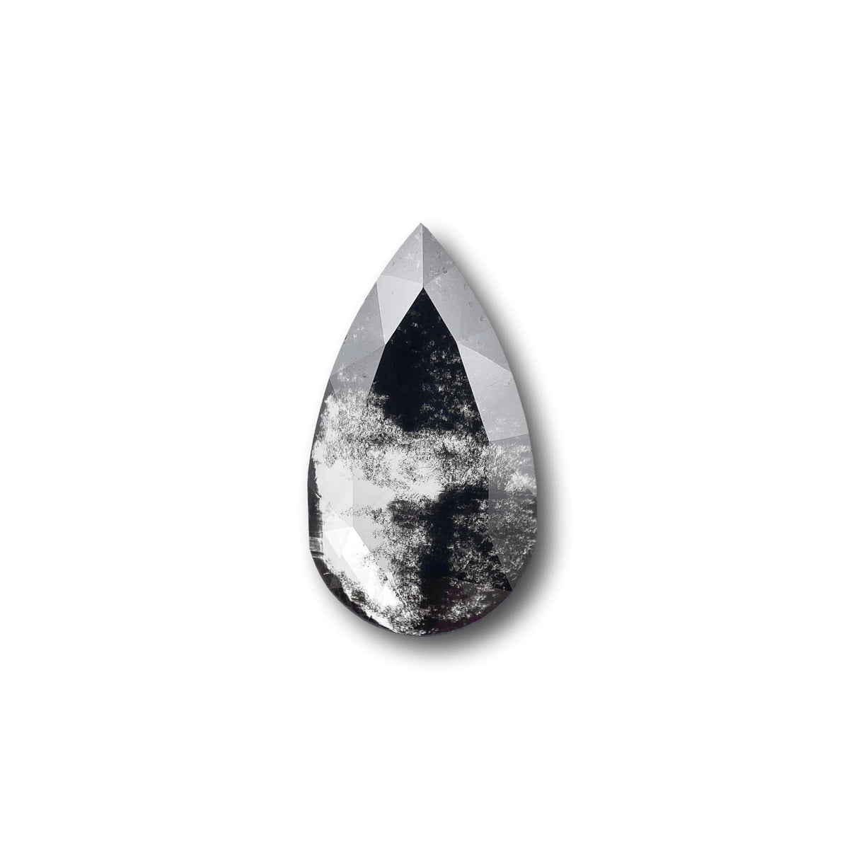 1.93ct | Salt & Pepper Pear Shape Rose Cut Lab Diamond