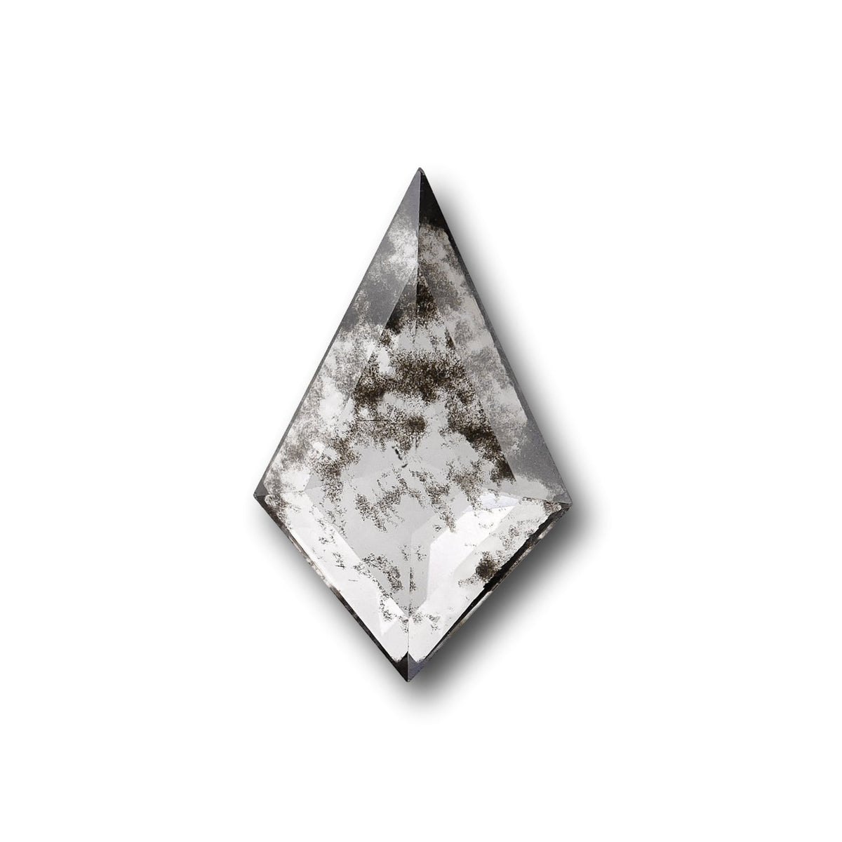 1.85ct | Salt &amp; Pepper Kite Shape Rose Cut Lab Diamond-LITHOS Diamond