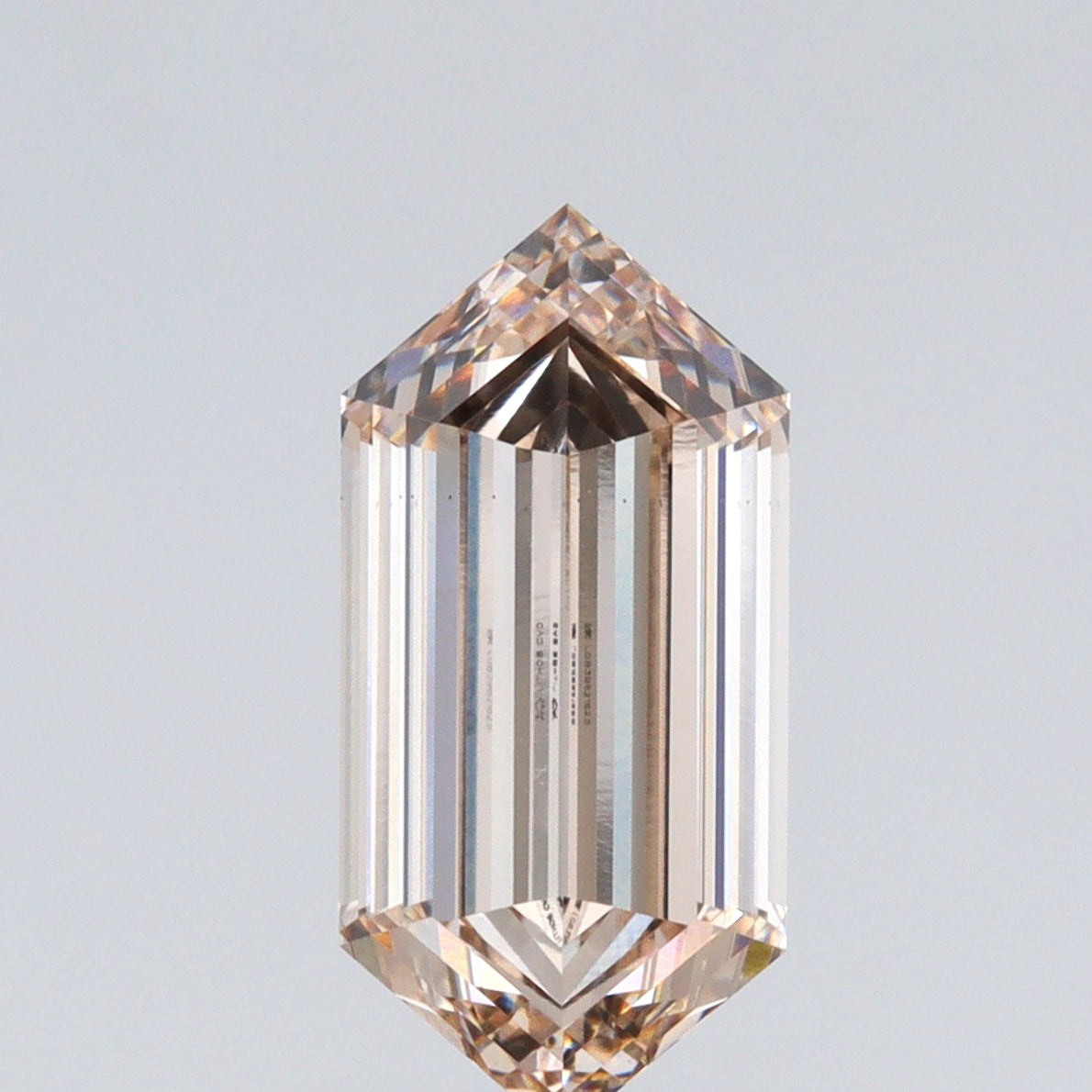 2.87ct | M/VS1 Champagne Hexagon Shape Step Cut Lab Diamond (IGI)-LITHOS Diamond
