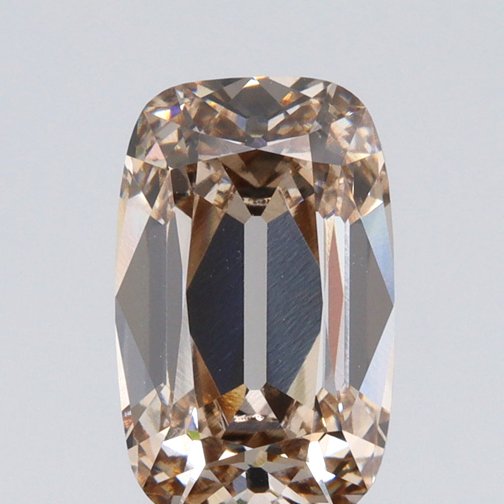 2.89ct | Very Light Brown/VS1 Cushion Shape Old Mine Cut Lab Diamond (IGI)-LITHOS Diamond