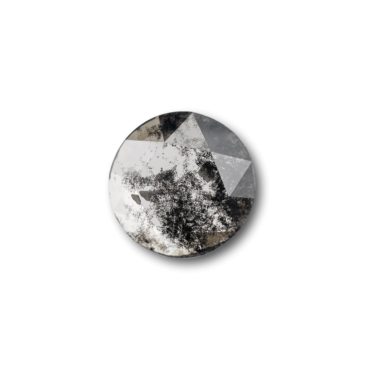1.58ct | Salt & Pepper Round Shape Rose Cut Lab Diamond