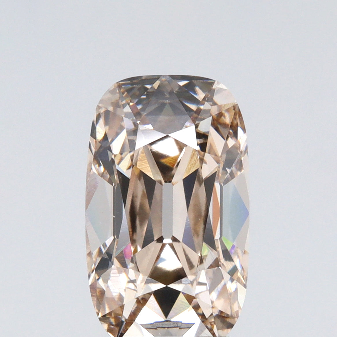3.13ct | Q-R/VS2 Champagne Cushion Shape Old Mine Cut Lab Diamond (IGI)-LITHOS Diamond