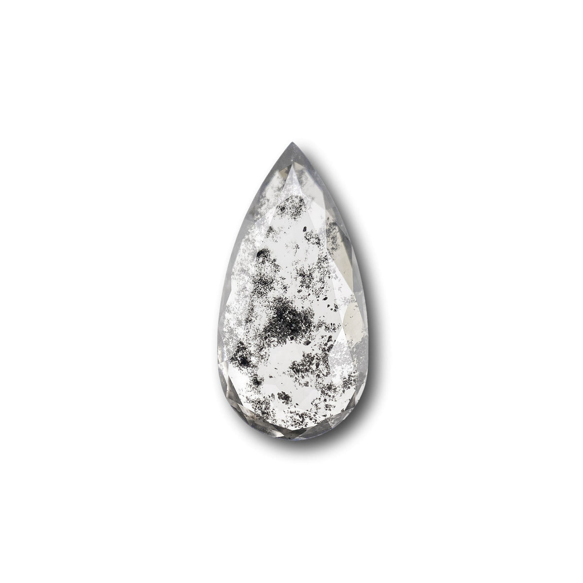 2.39ct | Salt & Pepper Pear Shape Rose Cut Lab Diamond
