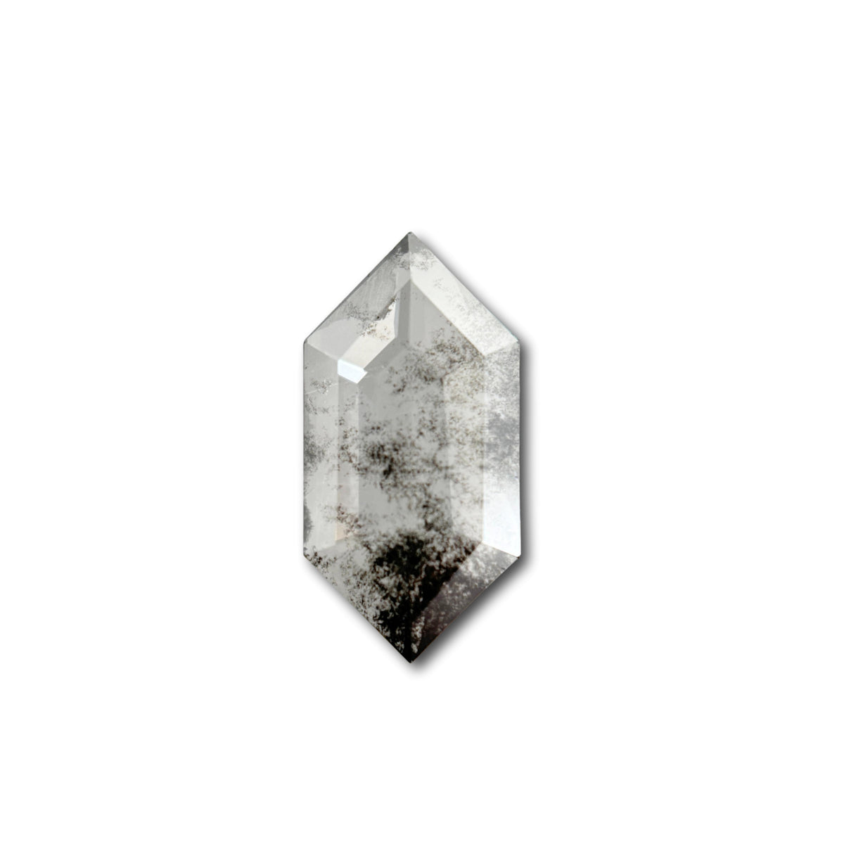 1.48ct | Salt & Pepper Hexagon Shape Rose Cut Lab Diamond-LITHOS Diamond
