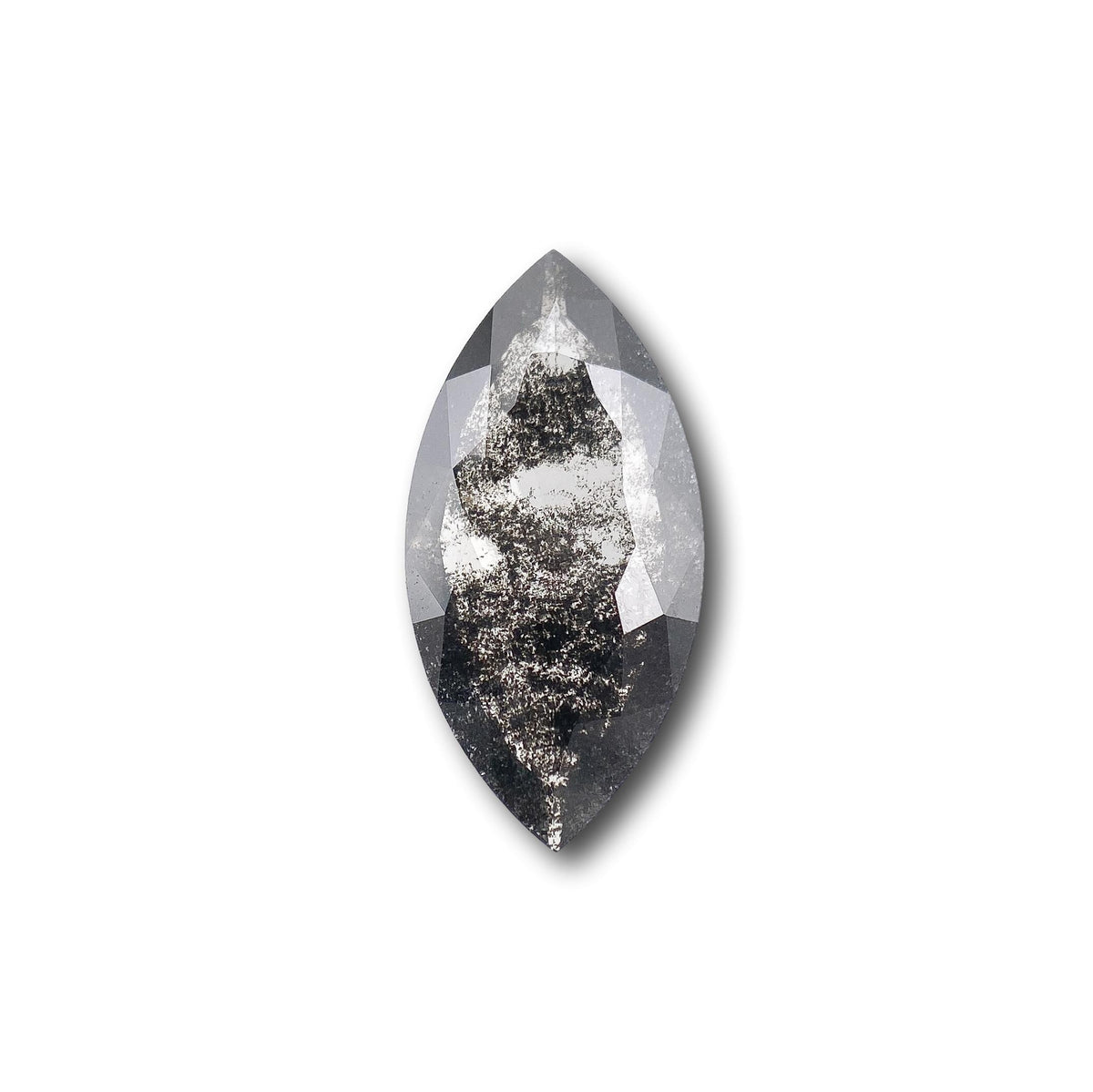 1.14ct | Salt & Pepper Marquise Shape Rose Cut Lab Diamond