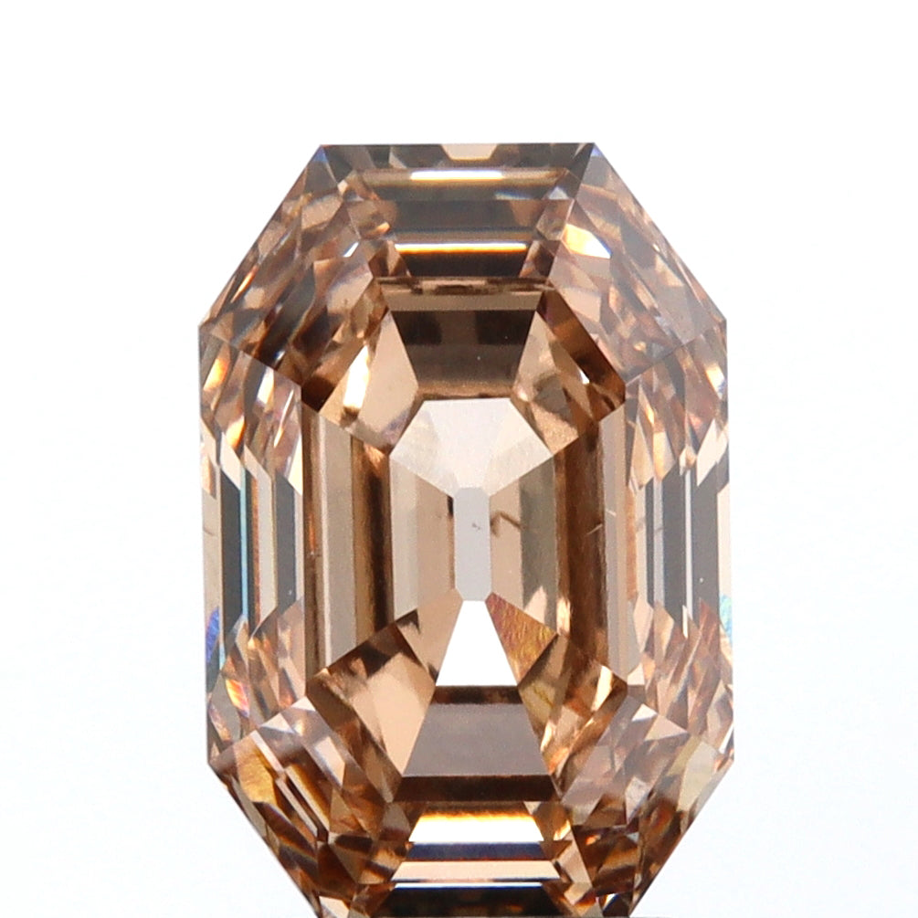 3.28ct | Fancy Brown/VS2 Octagon Shape Step Cut Lab Diamond (IGI)-LITHOS Diamond