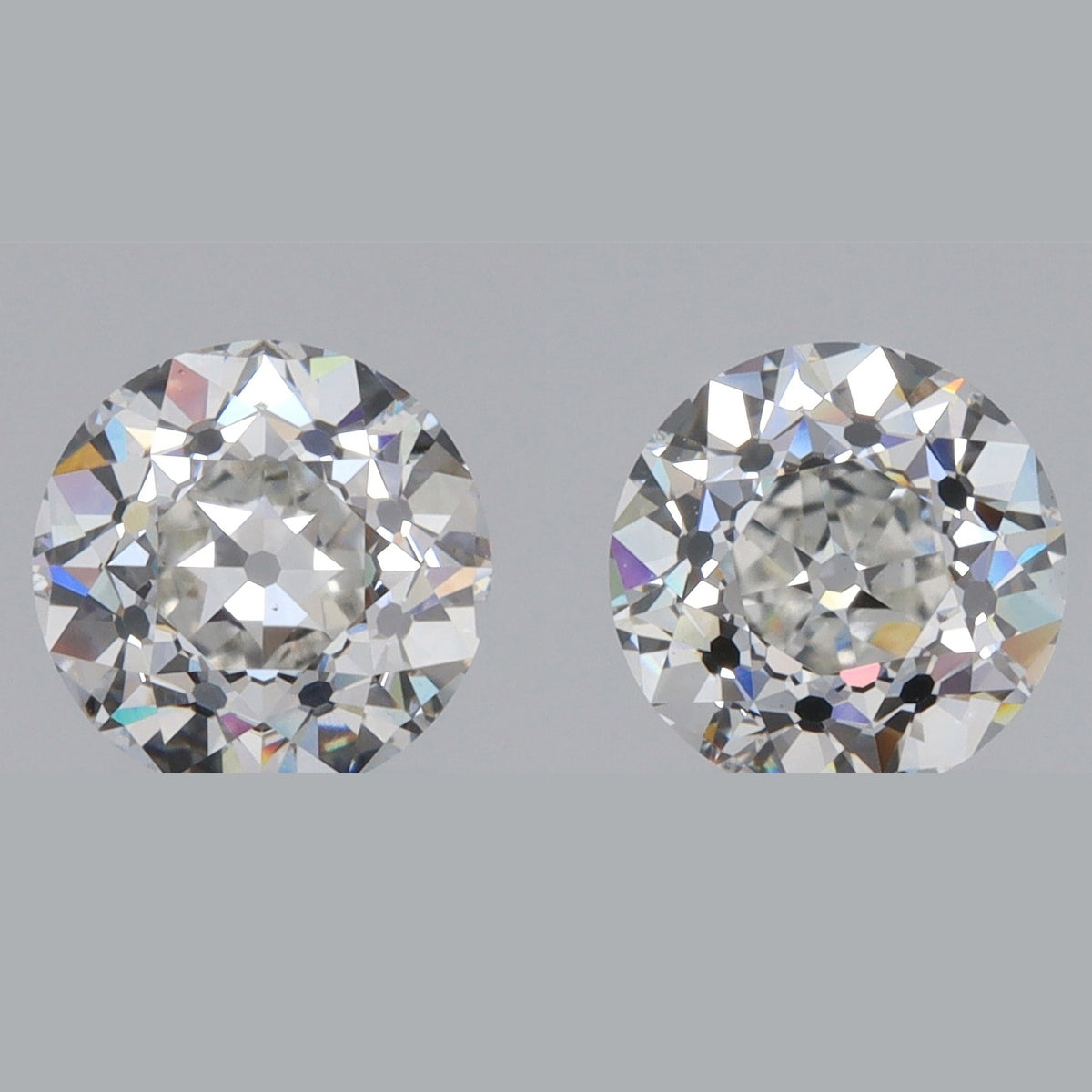 3.06ct | F/VS1 Round Shape Old European Cut Lab Diamond Matched Pair