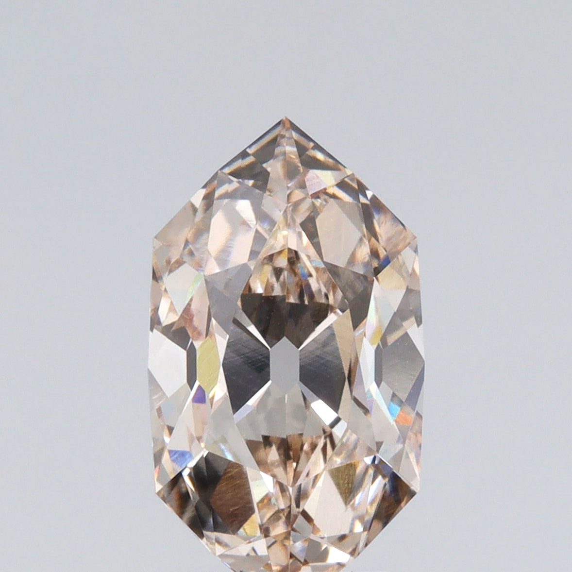 2.88ct | M/VS1 Champagne Hexagon Shape Old Mine Cut Lab Diamond (IGI)-LITHOS Diamond