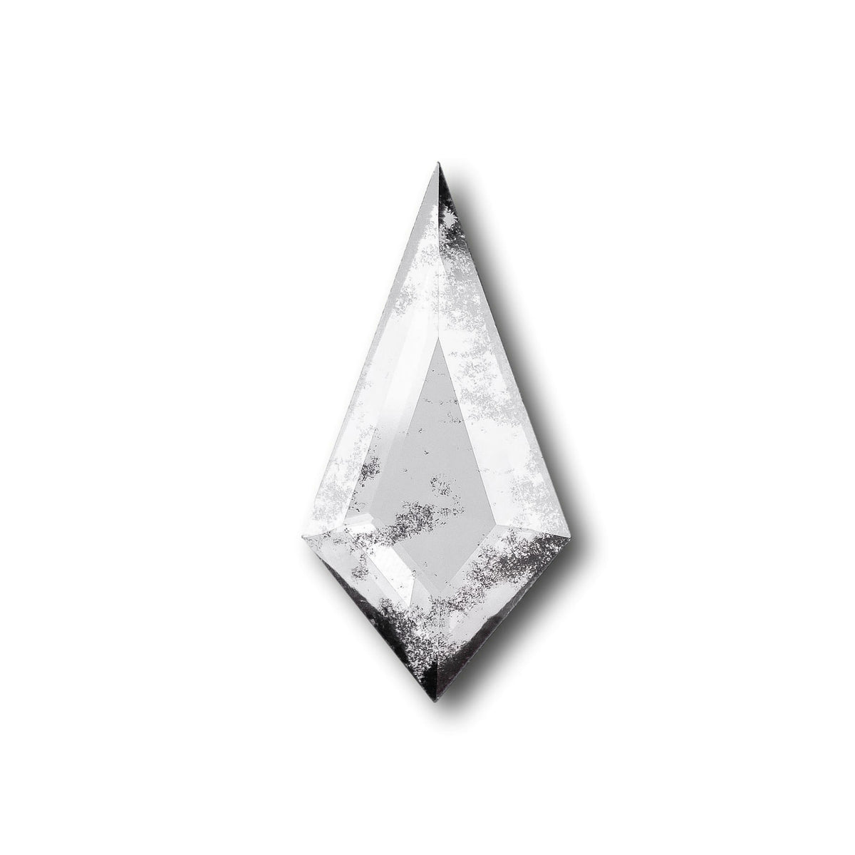 1.24ct | Salt & Pepper Kite Shape Rose Cut Lab Diamond