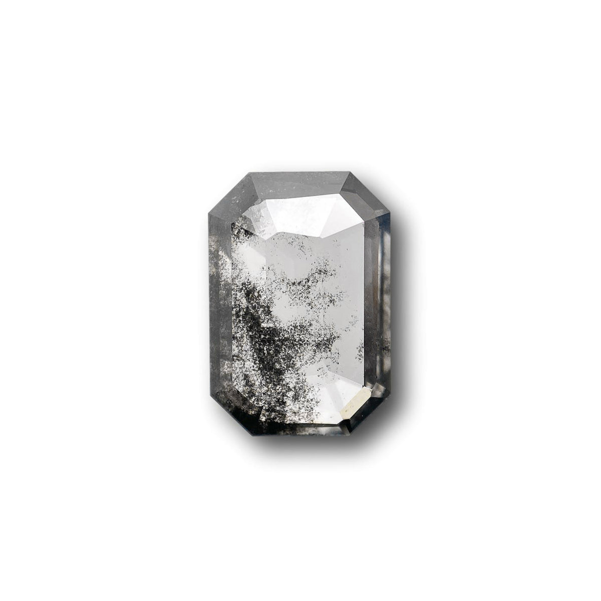 1.83ct | Salt &amp; Pepper Emerald Shape Step Cut Lab Diamond