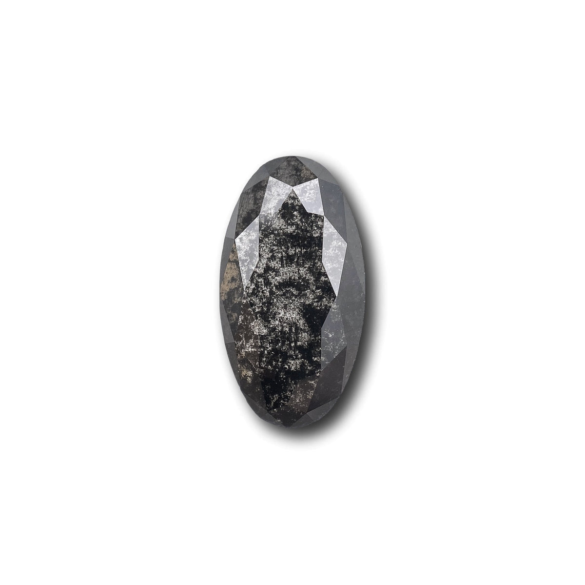 1.42ct | Salt & Pepper Oval Shape Rose Cut Lab Diamond