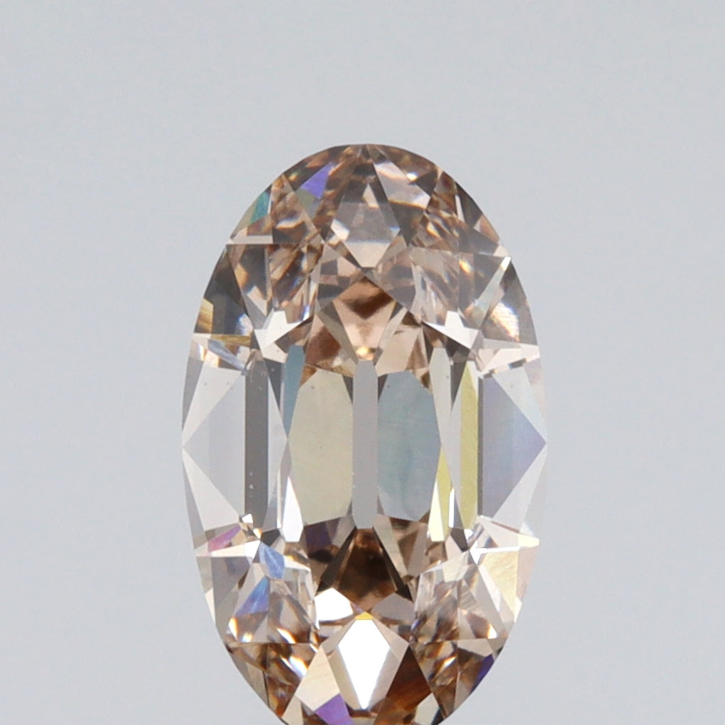 2.19ct | N/VS1 Champagne Oval Shape Old Mine Cut Lab Diamond (IGI)-LITHOS Diamond