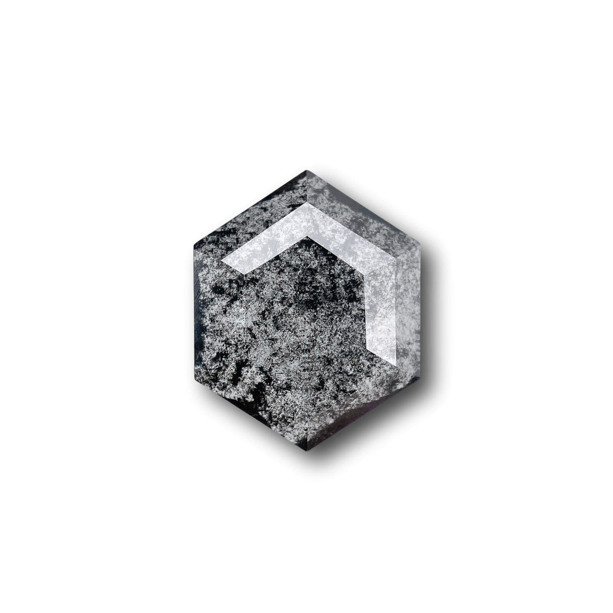 1.78ct | Salt & Pepper Hexagon Shape Rose Cut Lab Diamond