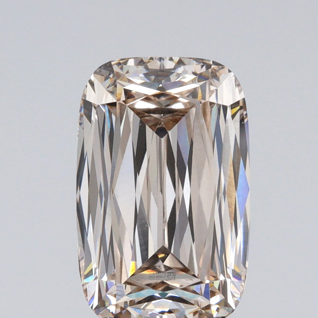 3.16ct | M/VS1 Champagne Cushion Shape Lattice Cut Lab Diamond (IGI)-LITHOS Diamond