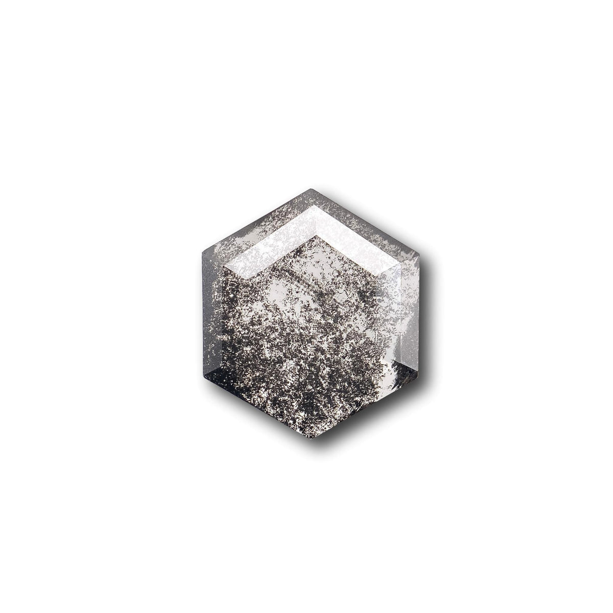 1.86ct | Salt & Pepper Hexagon Shape Rose Cut Lab Diamond