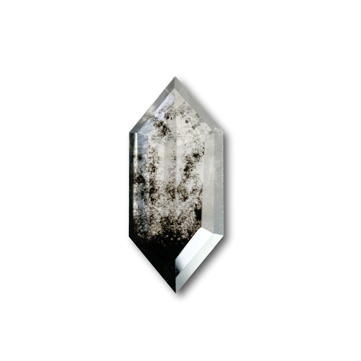 2.87ct | Salt & Pepper Hexagon Shape Rose Cut Lab Diamond