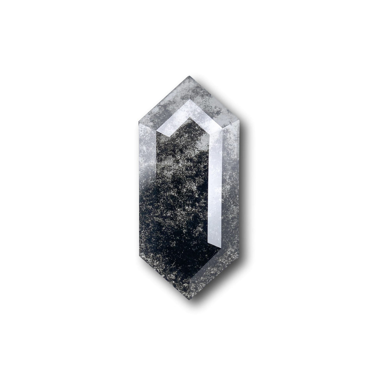 2.00ct | Salt & Pepper Hexagon Shape Rose Cut Lab Diamond