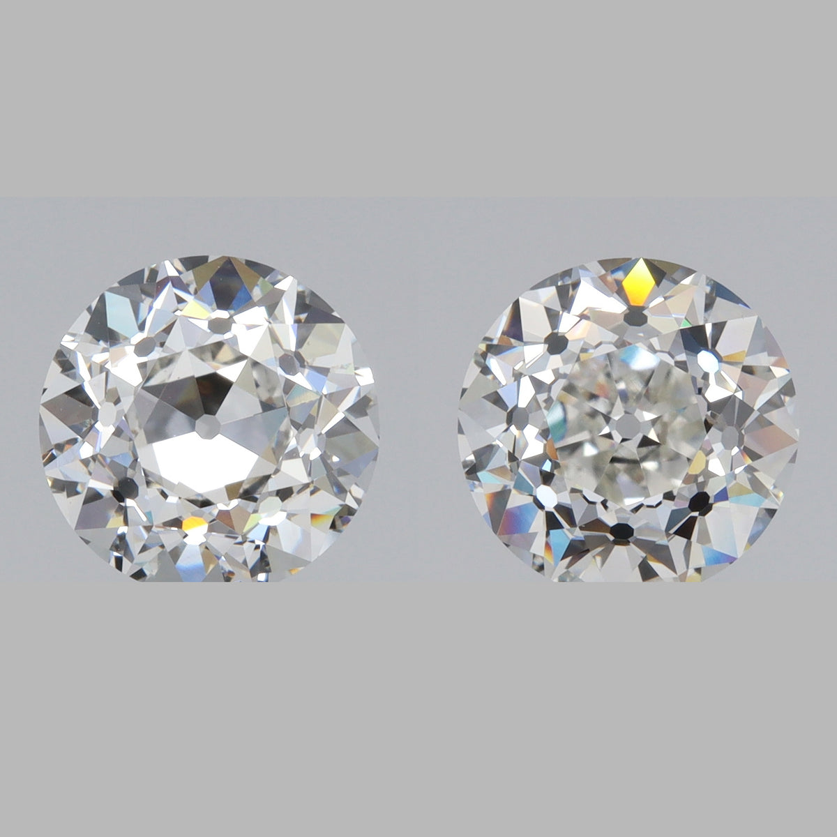 6.05cttw | F/VS1-VVS2 Round Shape Old European Cut Lab Diamond Matched Pair-LITHOS Diamond