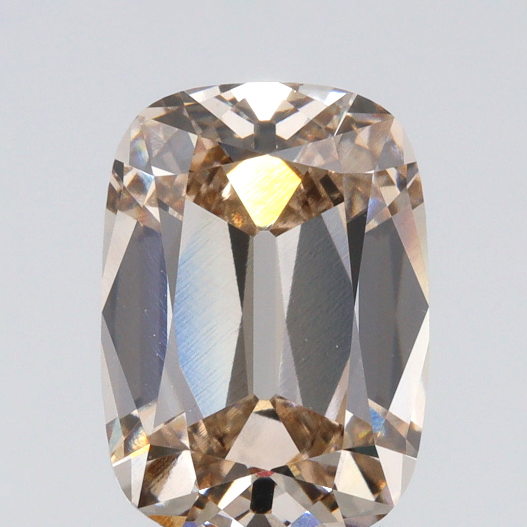 2.89ct | Very Light Brown/VVS2 Champagne Cushion Shape Old Mine Cut Lab Diamond (IGI)