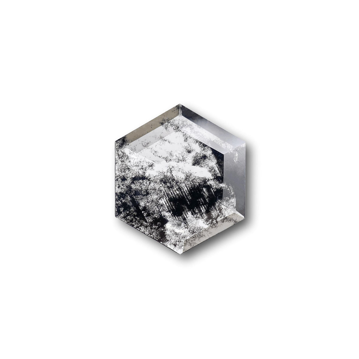 1.59ct | Salt & Pepper Hexagon Shape Rose Cut Lab Diamond