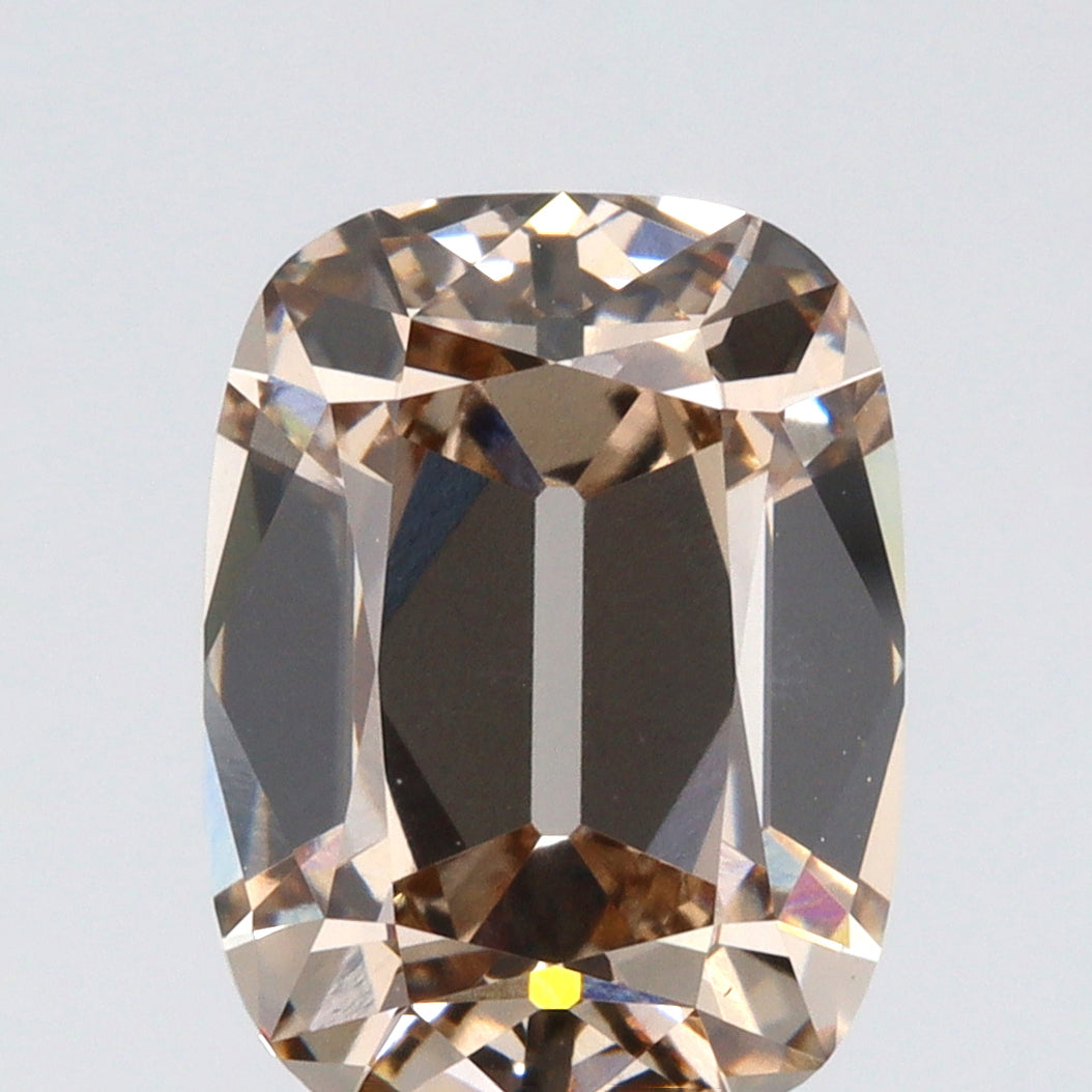 2.81ct | Fancy Light Brown/VS1 Cushion Shape Old Mine Cut Lab Diamond (IGI)-LITHOS Diamond