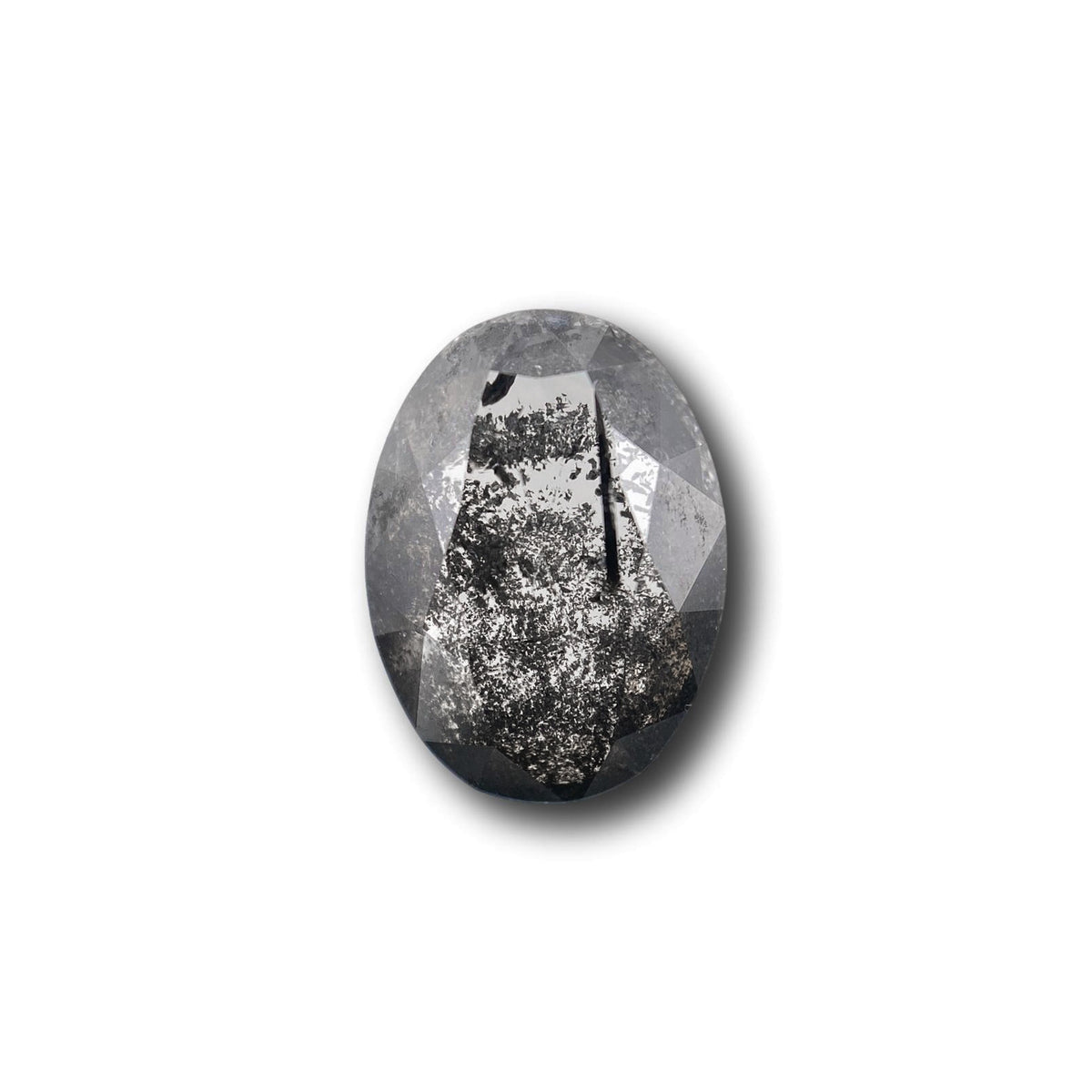 1.97ct | Salt &amp; Pepper Oval Shape Rose Cut Lab Diamond