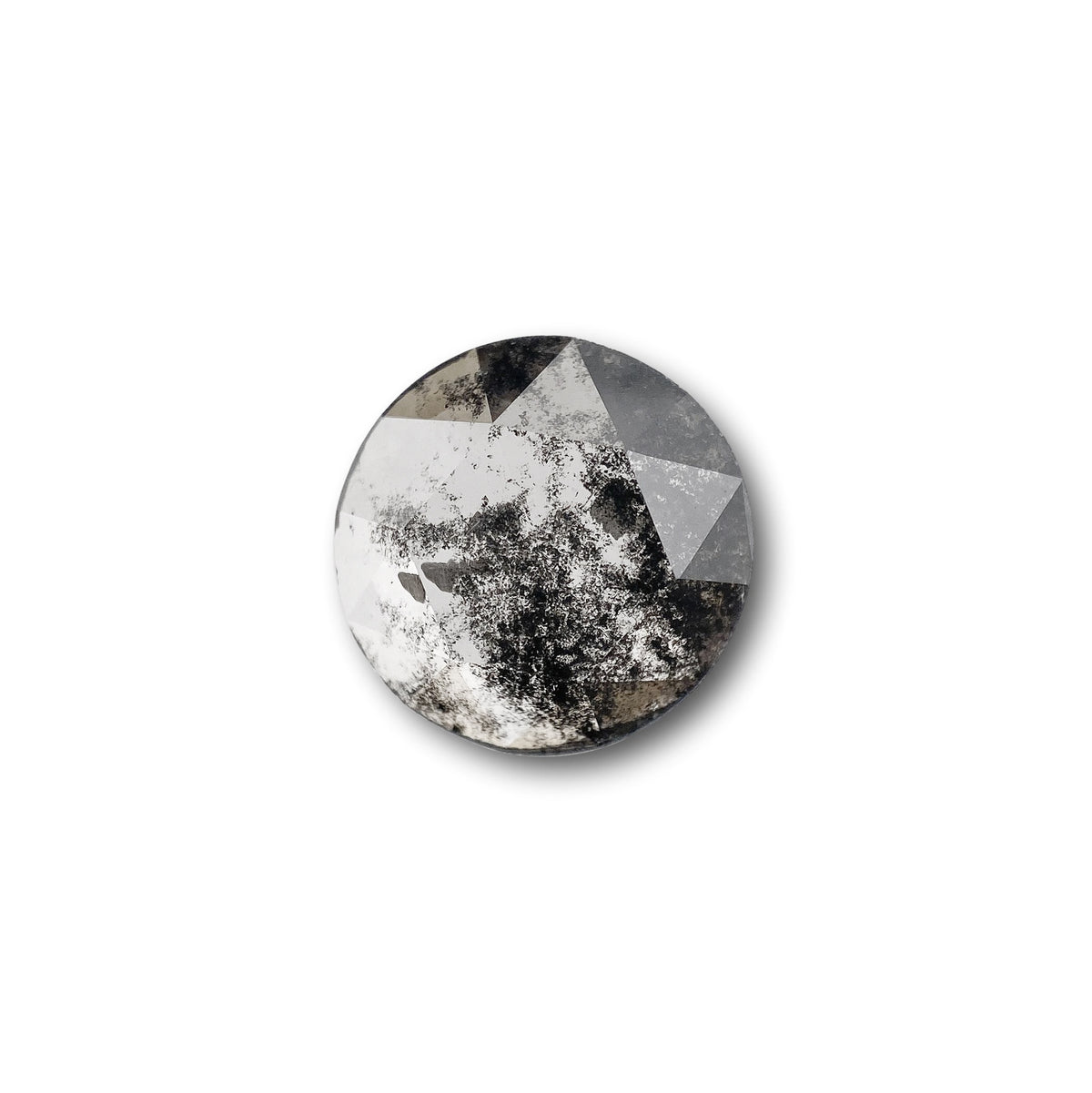 1.58ct | Salt & Pepper Round Shape Rose Cut Lab Diamond