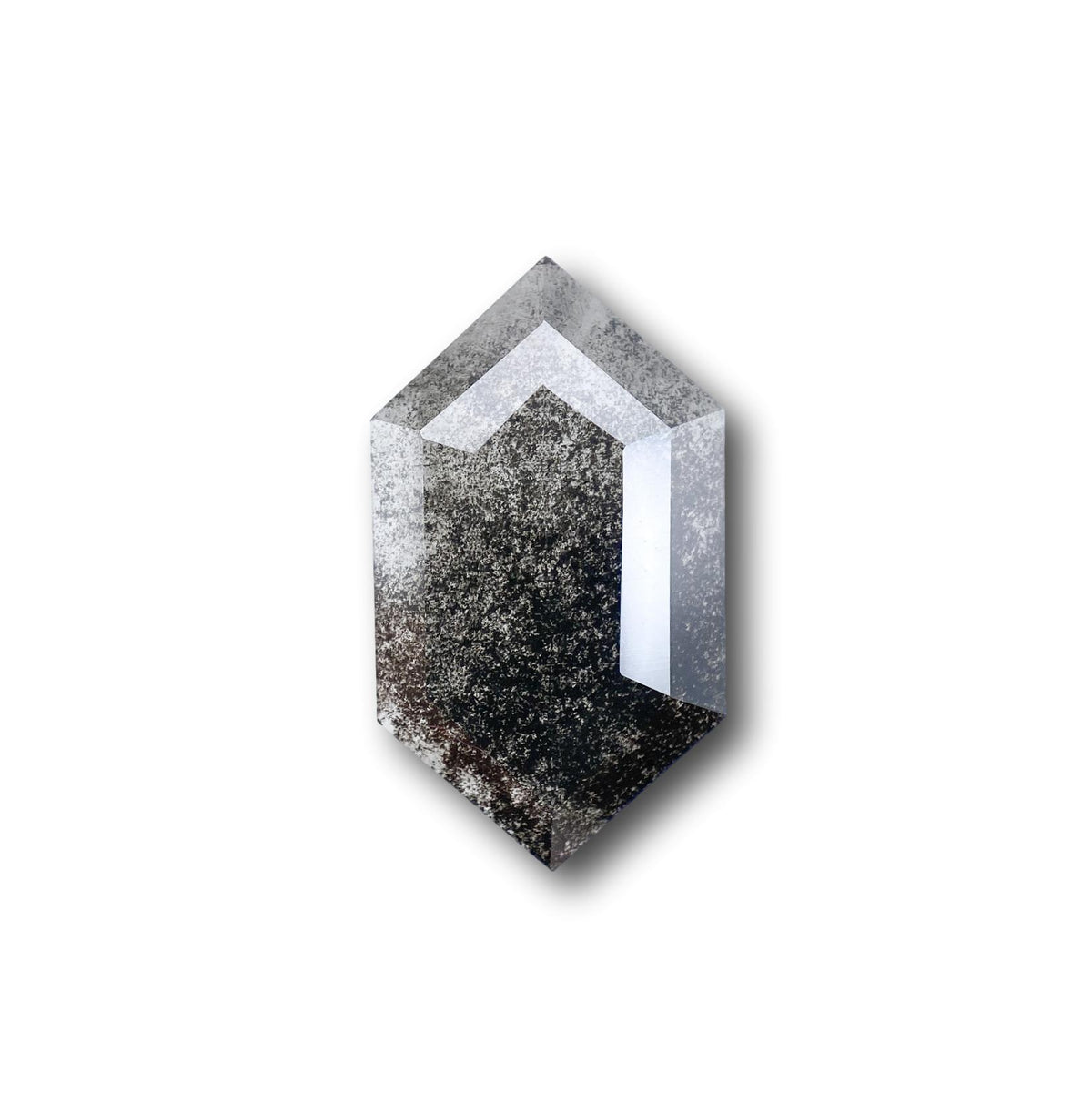 2.33ct | Salt & Pepper Hexagon Shape Rose Cut Lab Diamond