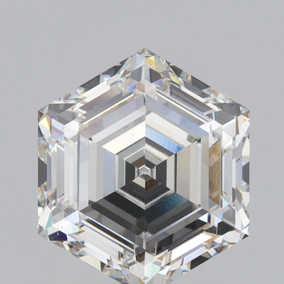 3.23ct | F/VS2 Hexagon Shape Step Cut Lab Diamond (IGI)