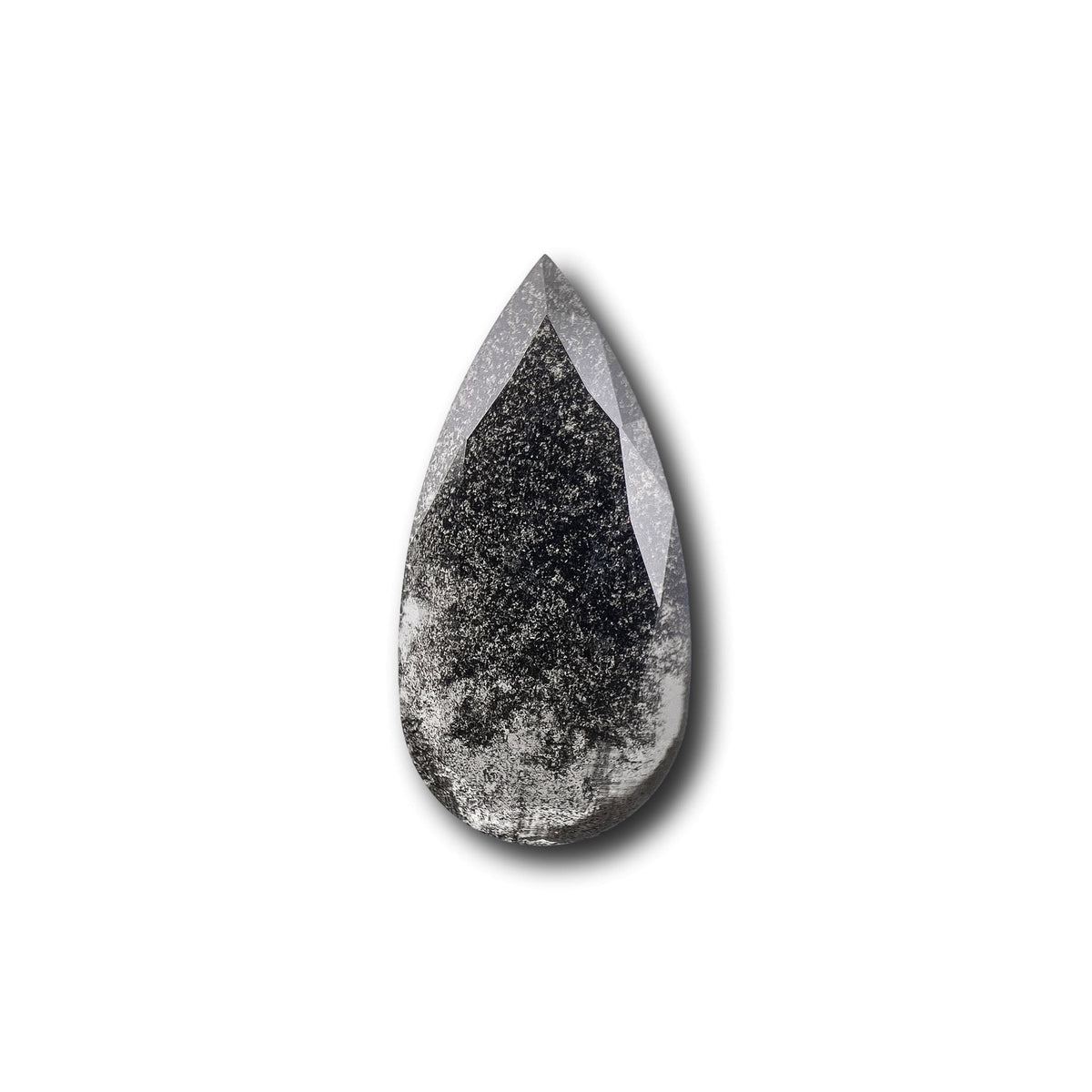 1.36ct | Salt & Pepper Pear Shape Rose Cut Lab Diamond