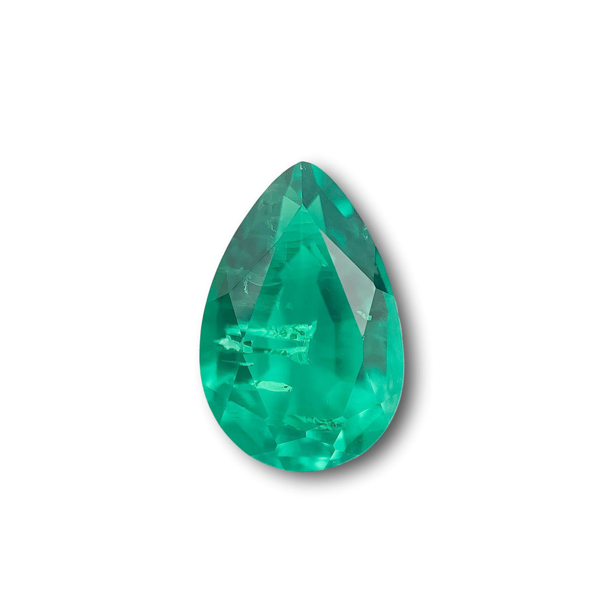 6.21ct | Brilliant Cut Pear Shape Lab Emerald