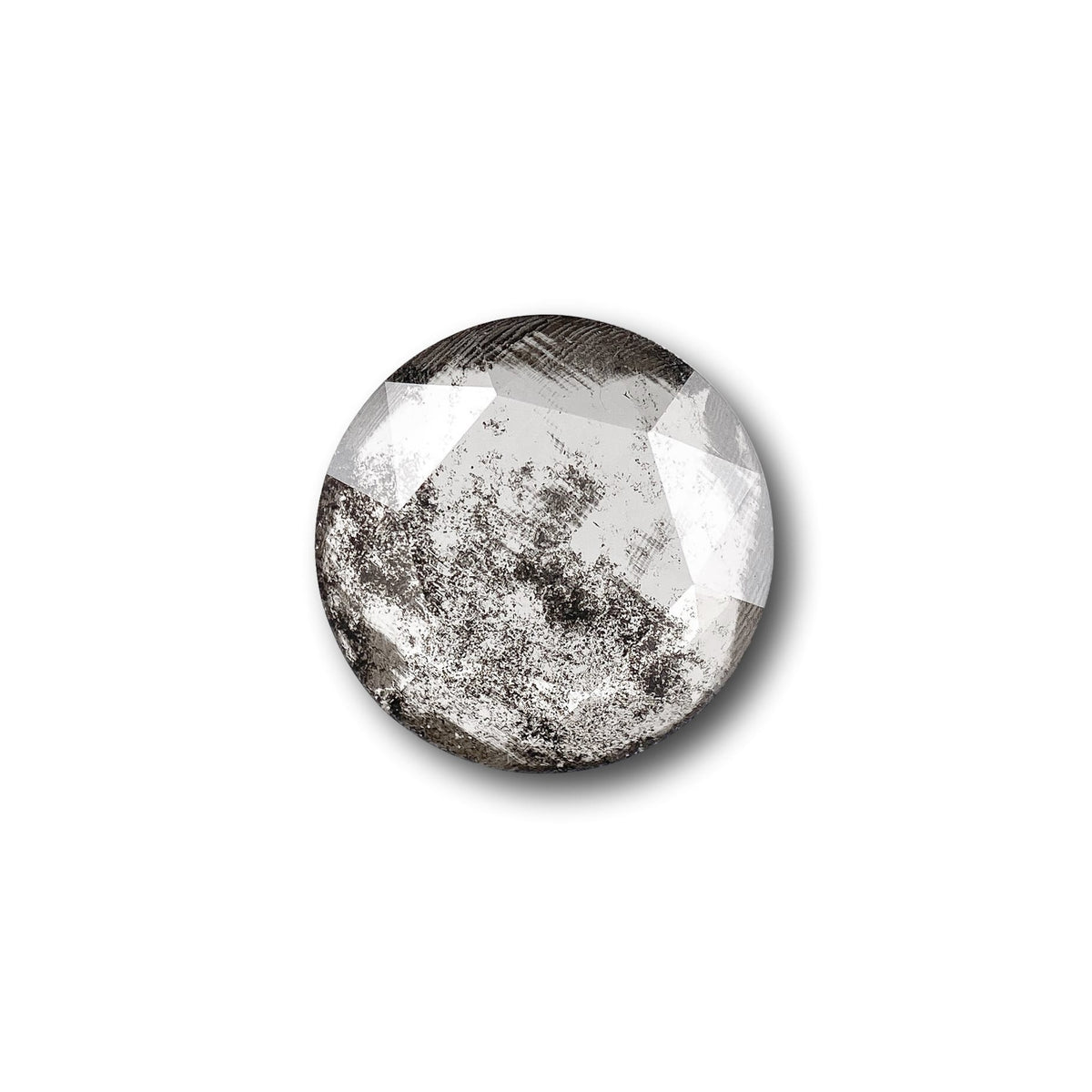 1.11ct | Salt & Pepper Round Shape Rose Cut Lab Diamond