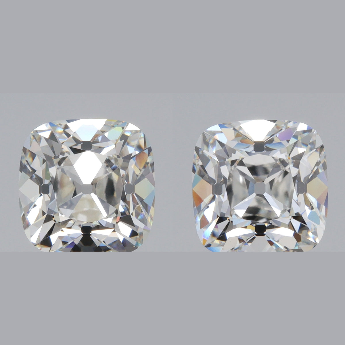 6.05cttw | F-G/VS1 Cushion Shape Old Mine Cut Lab Diamond Matched Pair