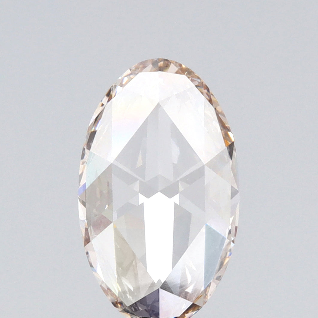 1.23ct | L/VS1 Champagne Oval Shape Rose Cut Lab Diamond (IGI)-LITHOS Diamond